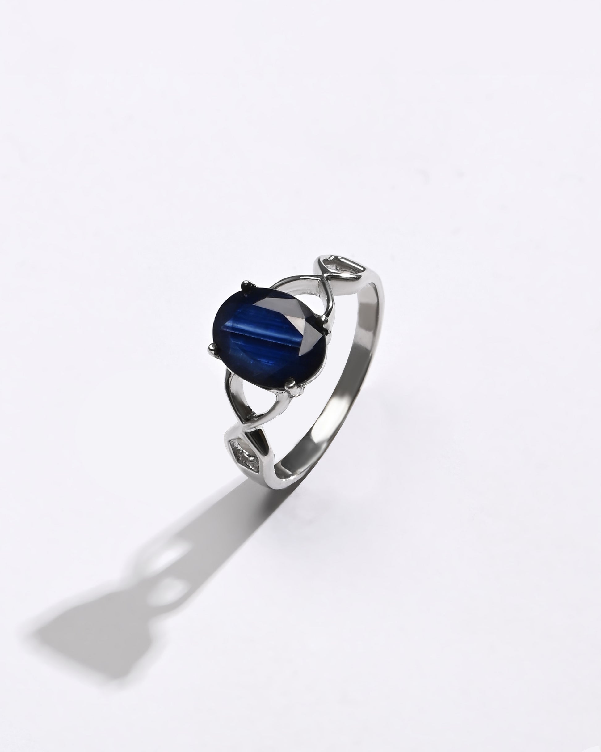 Bold Blue Sapphire (Neelam) Ring – 925 Silver - 1105N4 - Myra