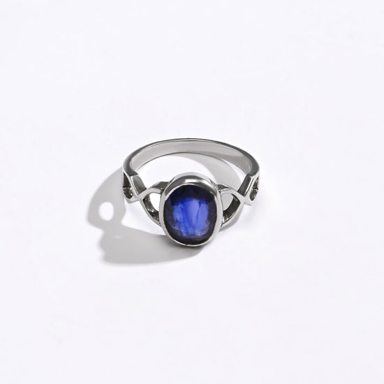 Natural Blue Sapphire (Neelam) Ring – 925 Silver - 1105B - Myra