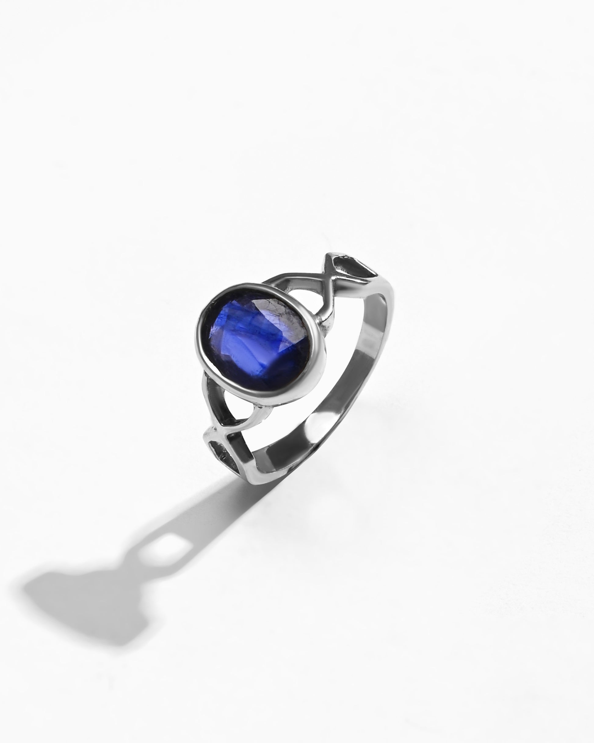 Natural Blue Sapphire (Neelam) Ring – 925 Silver - 1105B - Myra