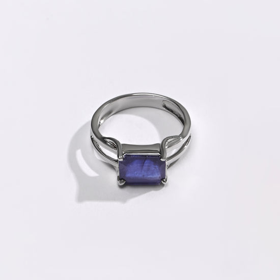 Bold Blue Sapphire (Neelam) Ring – 925 Silver - 1106N4 Re - Myra