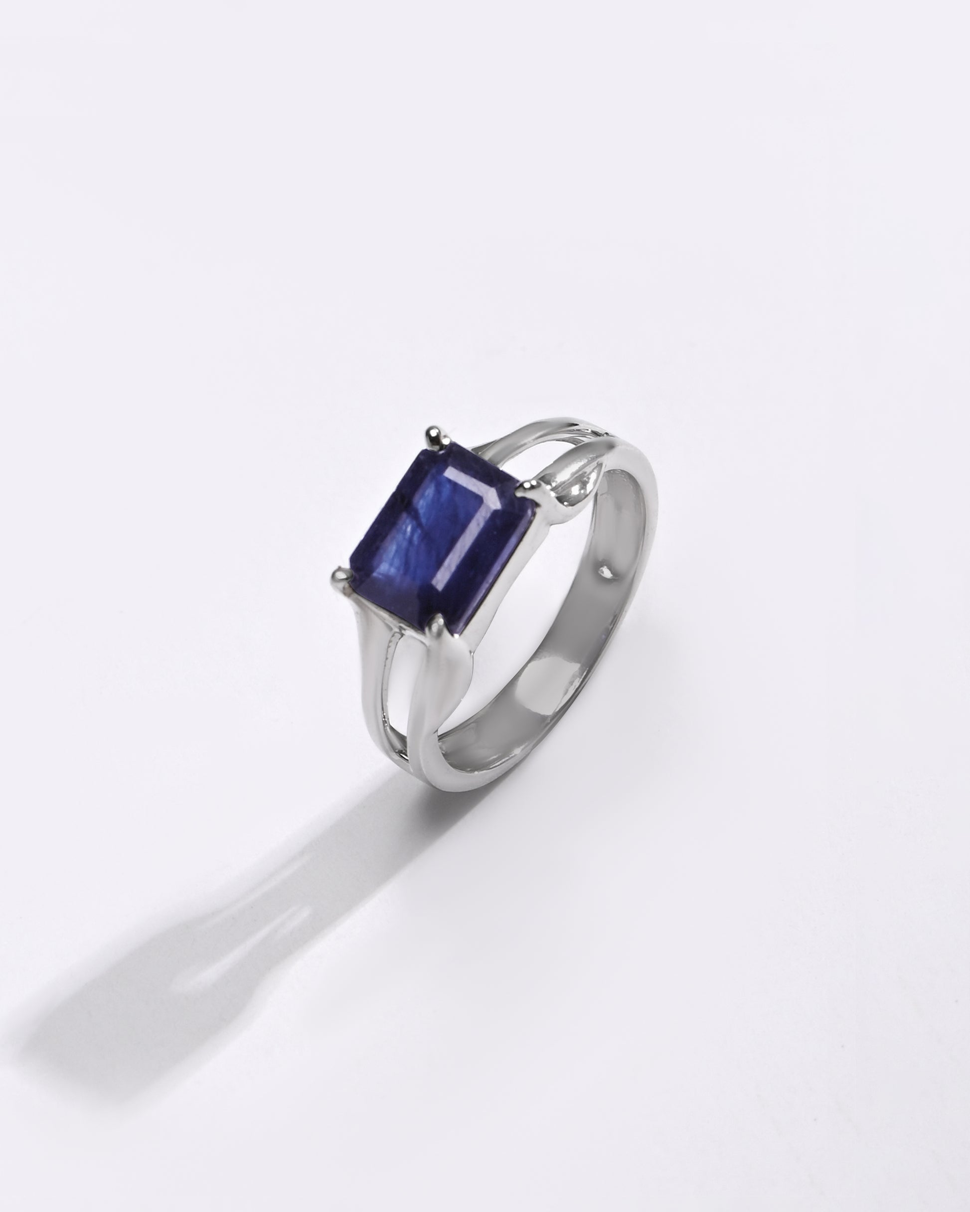 Bold Blue Sapphire (Neelam) Ring – 925 Silver - 1106N4 Re - Myra
