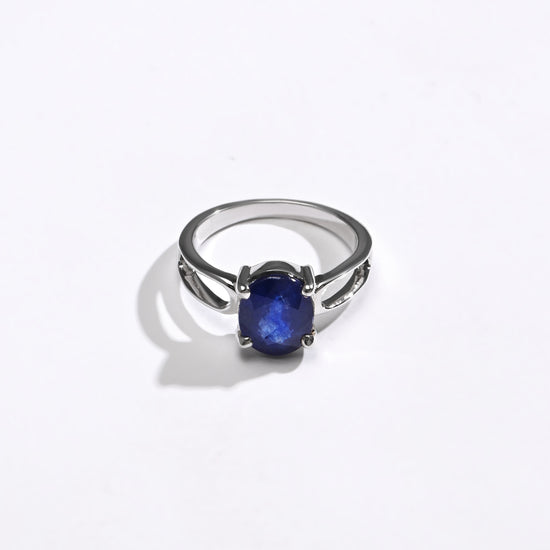 Refined Blue Sapphire (Neelam) Ring – 925 Silver - 1112N4 - Myra