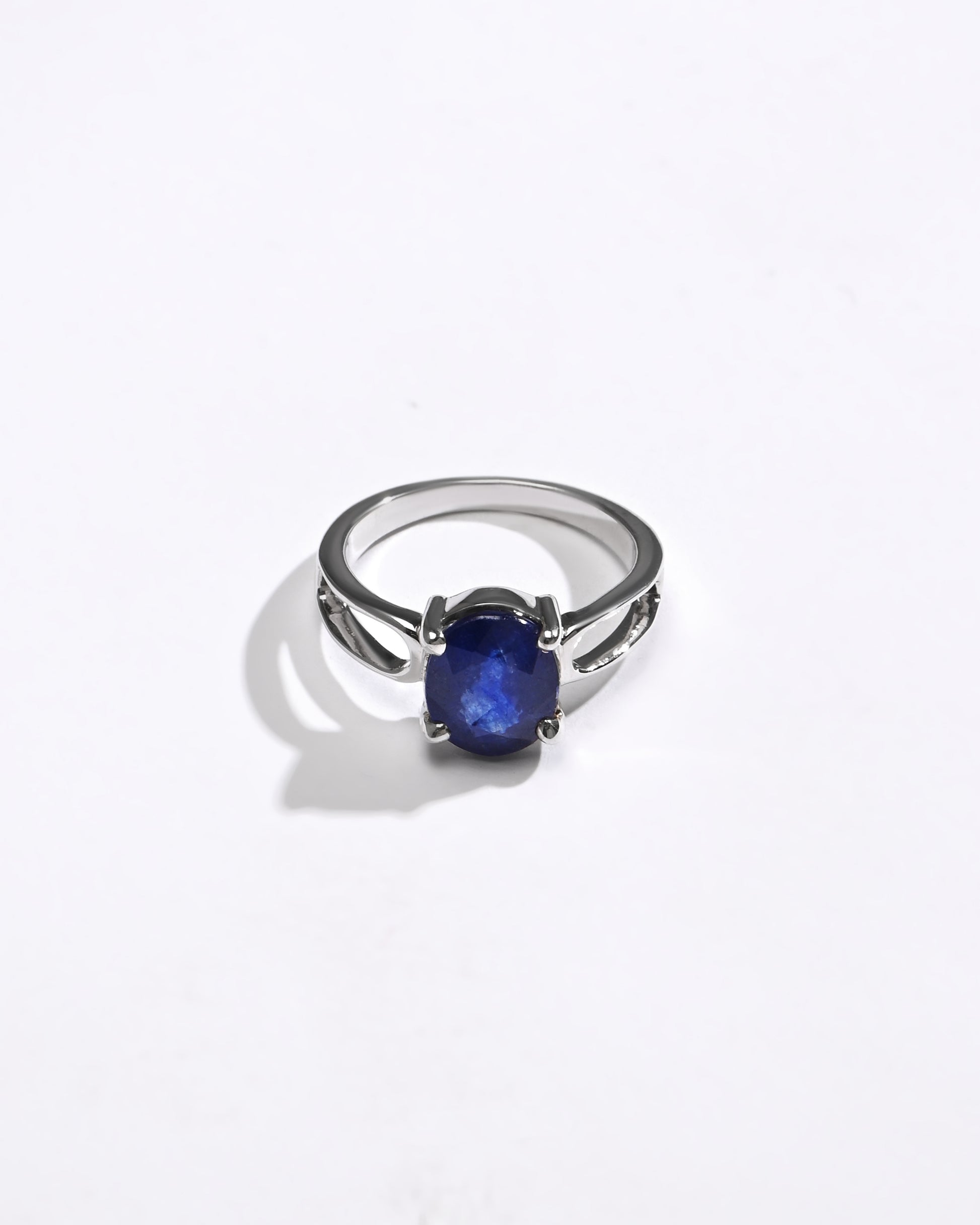 Refined Blue Sapphire (Neelam) Ring – 925 Silver - 1112N4 - Myra