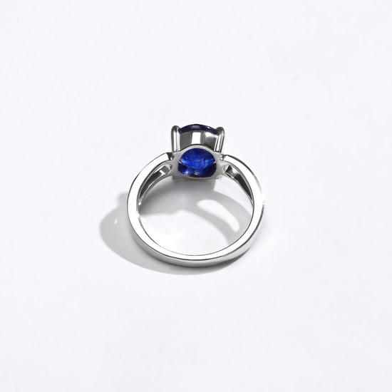 Refined Blue Sapphire (Neelam) Ring – 925 Silver - 1112N4 - Myra