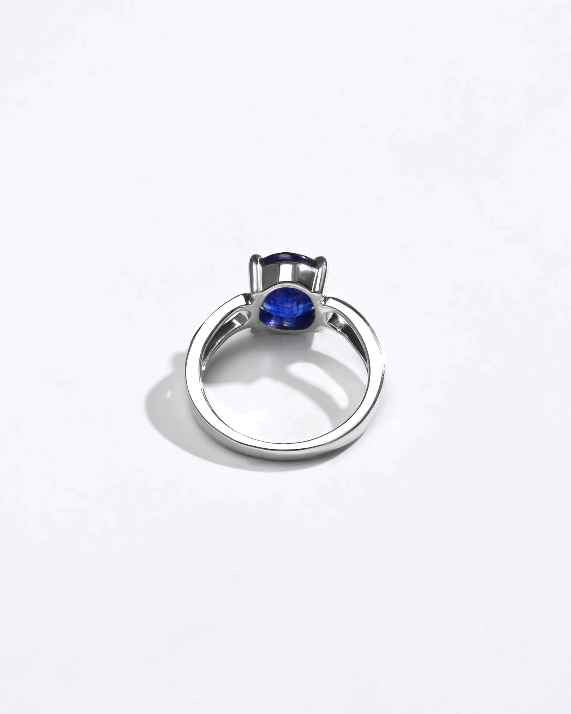 Refined Blue Sapphire (Neelam) Ring – 925 Silver - 1112N4 - Myra