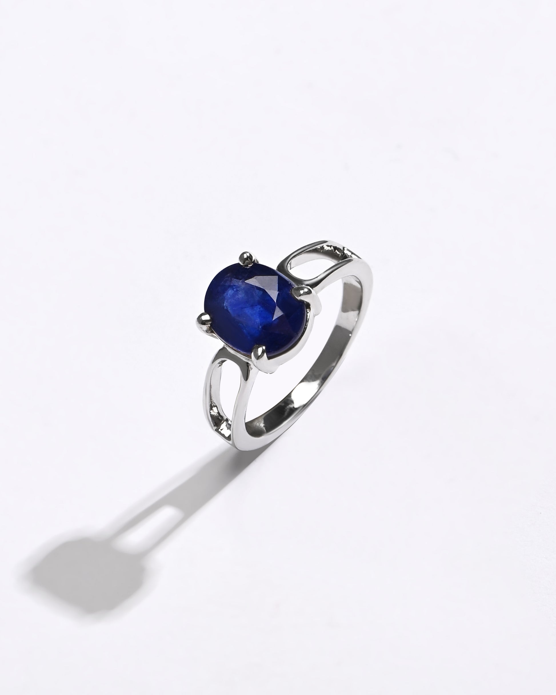 Refined Blue Sapphire (Neelam) Ring – 925 Silver - 1112N4 - Myra