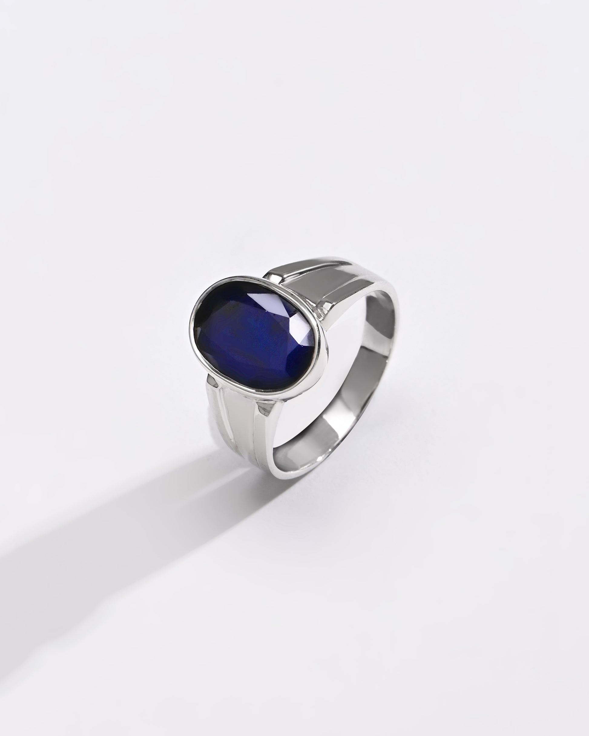 Elegant Blue Sapphire (Neelam) Ring – 925 Silver - 1111B - Myra