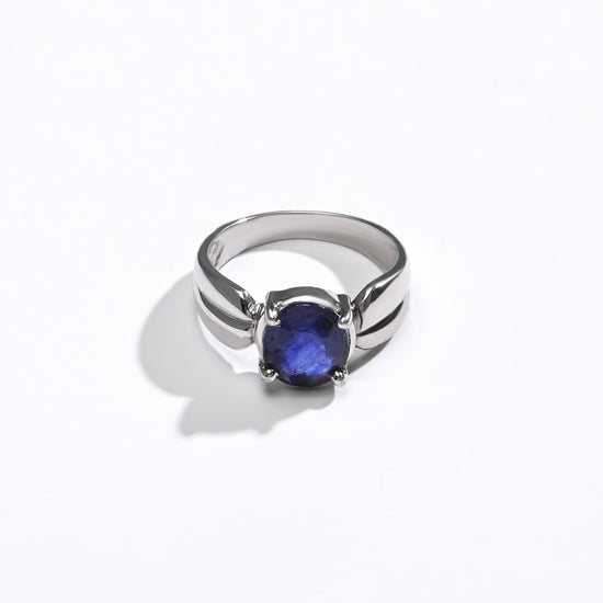Blue Sapphire (Neelam) Ring in 925 Silver - 1126N4 - Myra