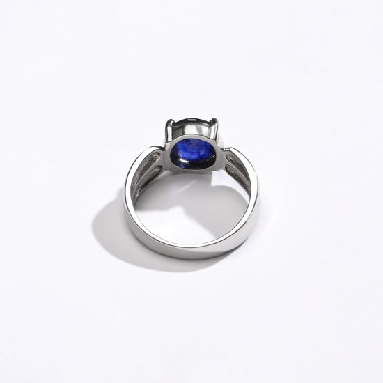 Blue Sapphire (Neelam) Ring in 925 Silver - 1126N4 - Myra