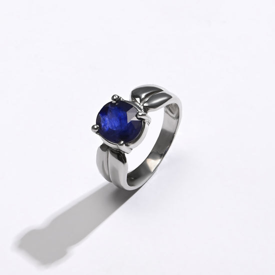 Blue Sapphire (Neelam) Ring in 925 Silver - 1126N4 - Myra