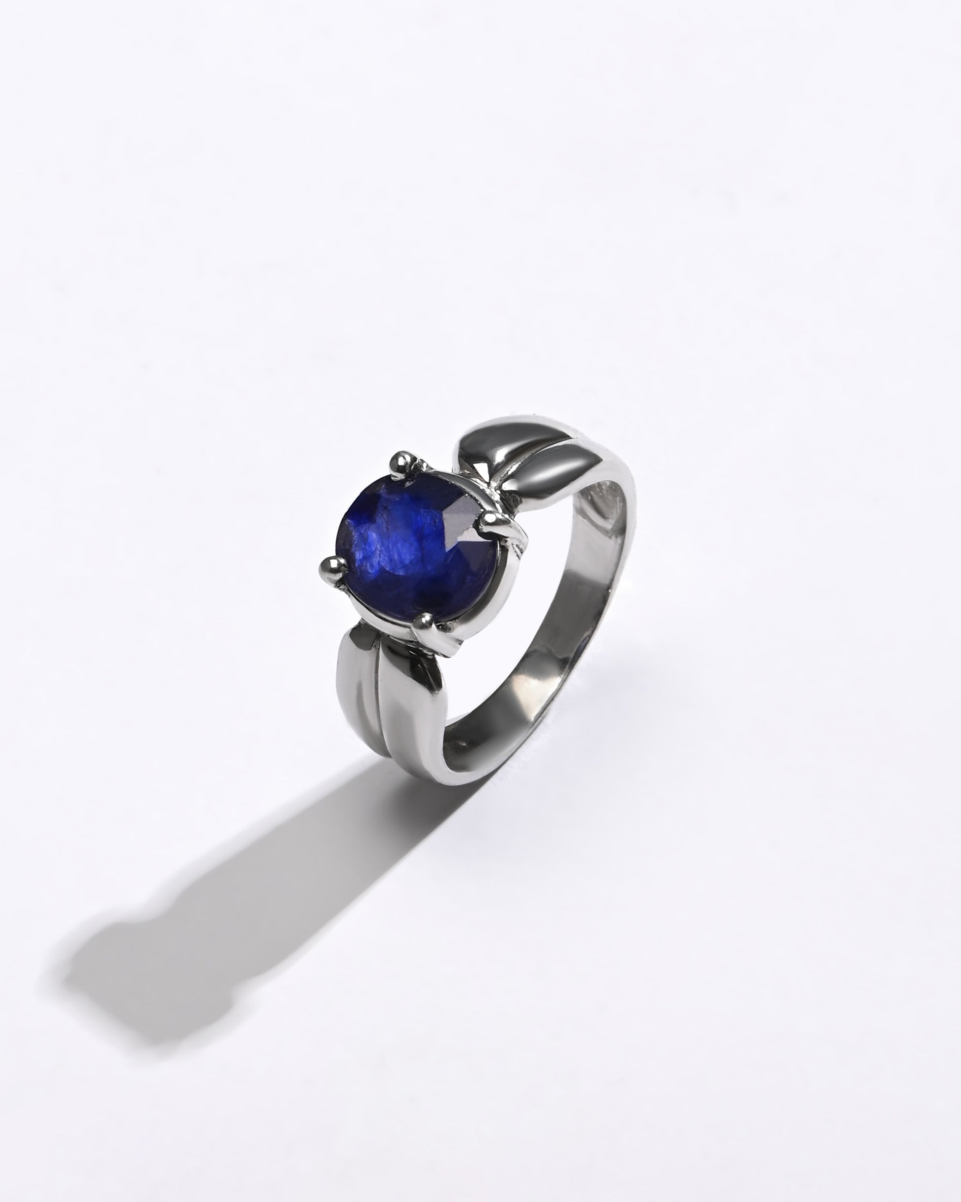 Blue Sapphire (Neelam) Ring in 925 Silver - 1126N4 - Myra