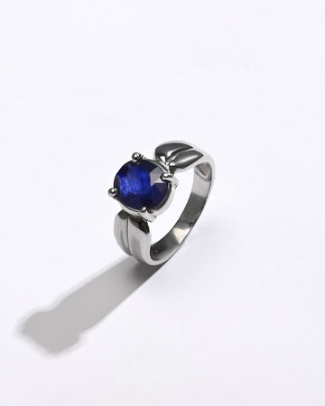 Blue Sapphire (Neelam) Ring in 925 Silver - 1126N4 - Myra