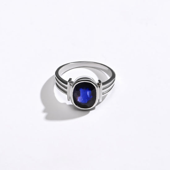 Natural Blue Sapphire (Neelam) Ring – 925 Silver - #1134B - Myra