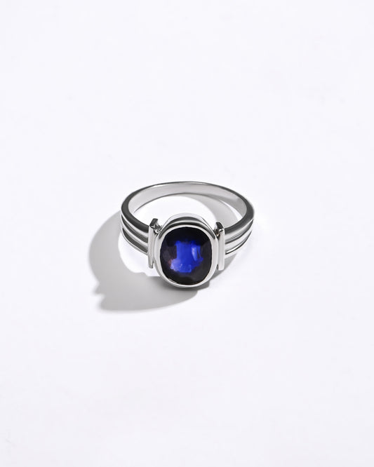 Natural Blue Sapphire (Neelam) Ring – 925 Silver - #1134B - Myra