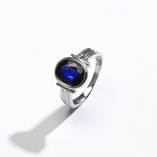 Natural Blue Sapphire (Neelam) Ring – 925 Silver - #1134B - Myra