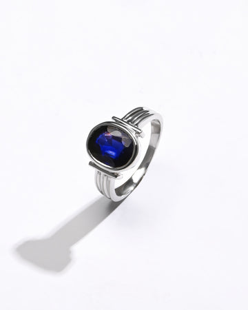 Natural Blue Sapphire (Neelam) Ring – 925 Silver - #1134B - Myra