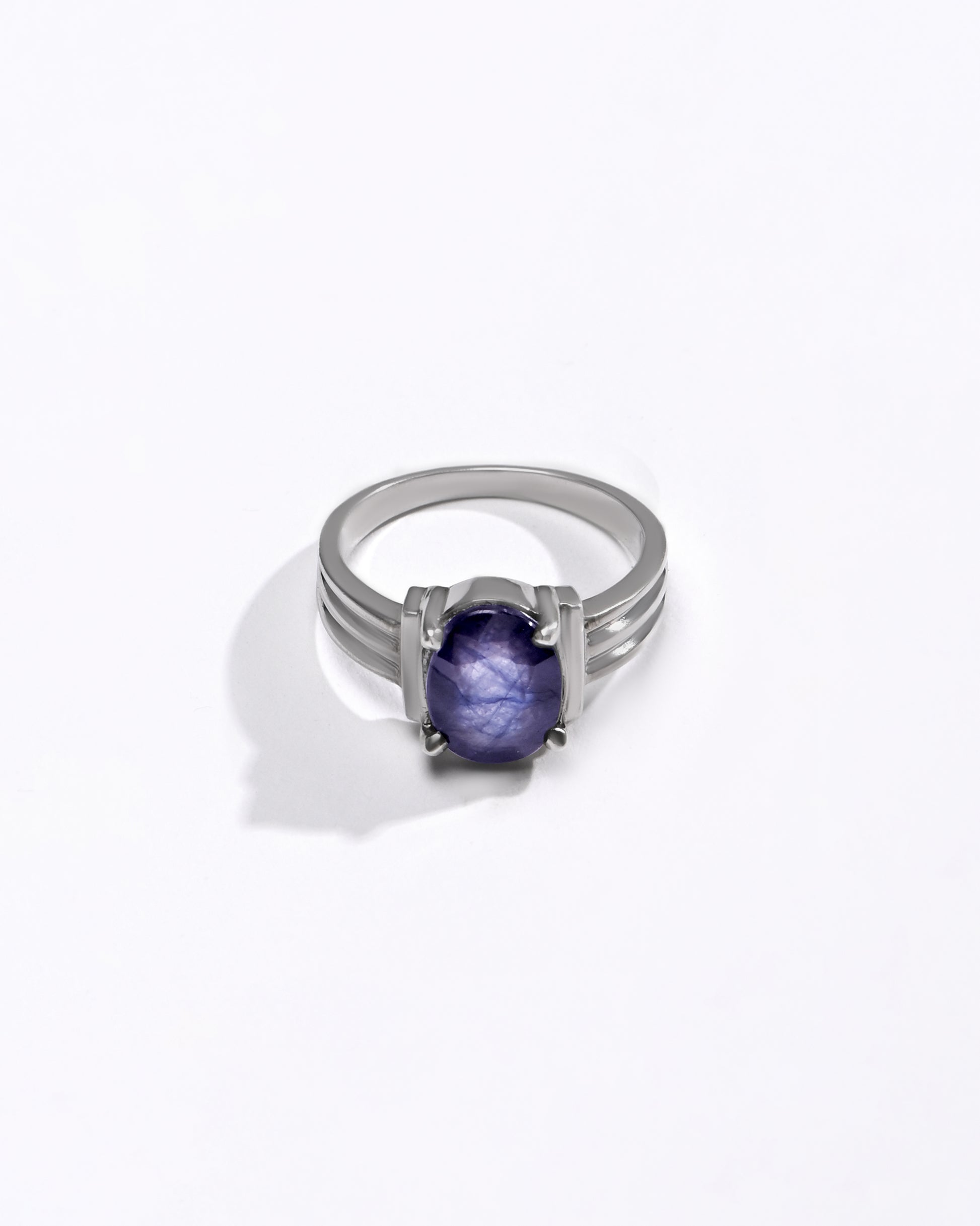 Royal Blue Sapphire (Neelam) Ring in 925 Silver - #1134N4 - Myra