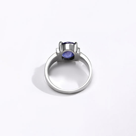Royal Blue Sapphire (Neelam) Ring in 925 Silver - #1134N4 - Myra