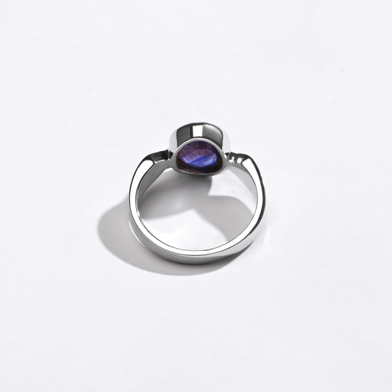 925 Silver Blue Sapphire (Neelam) Ring - 1136B - Myra