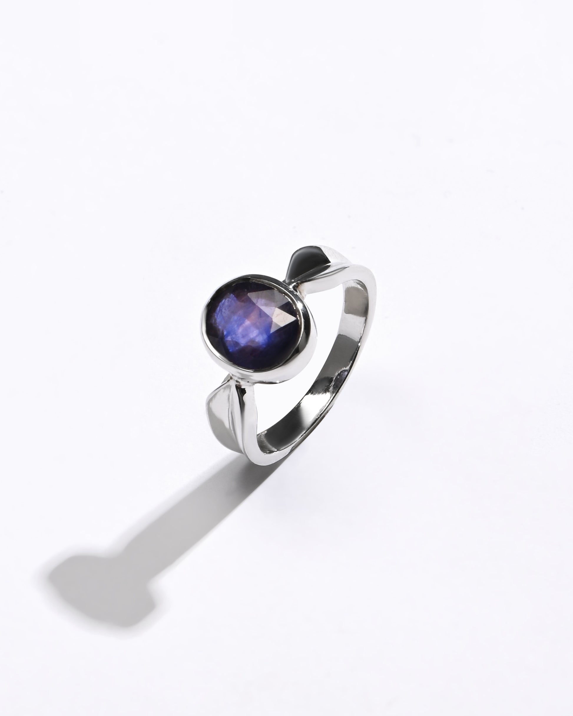 925 Silver Blue Sapphire (Neelam) Ring - 1136B - Myra