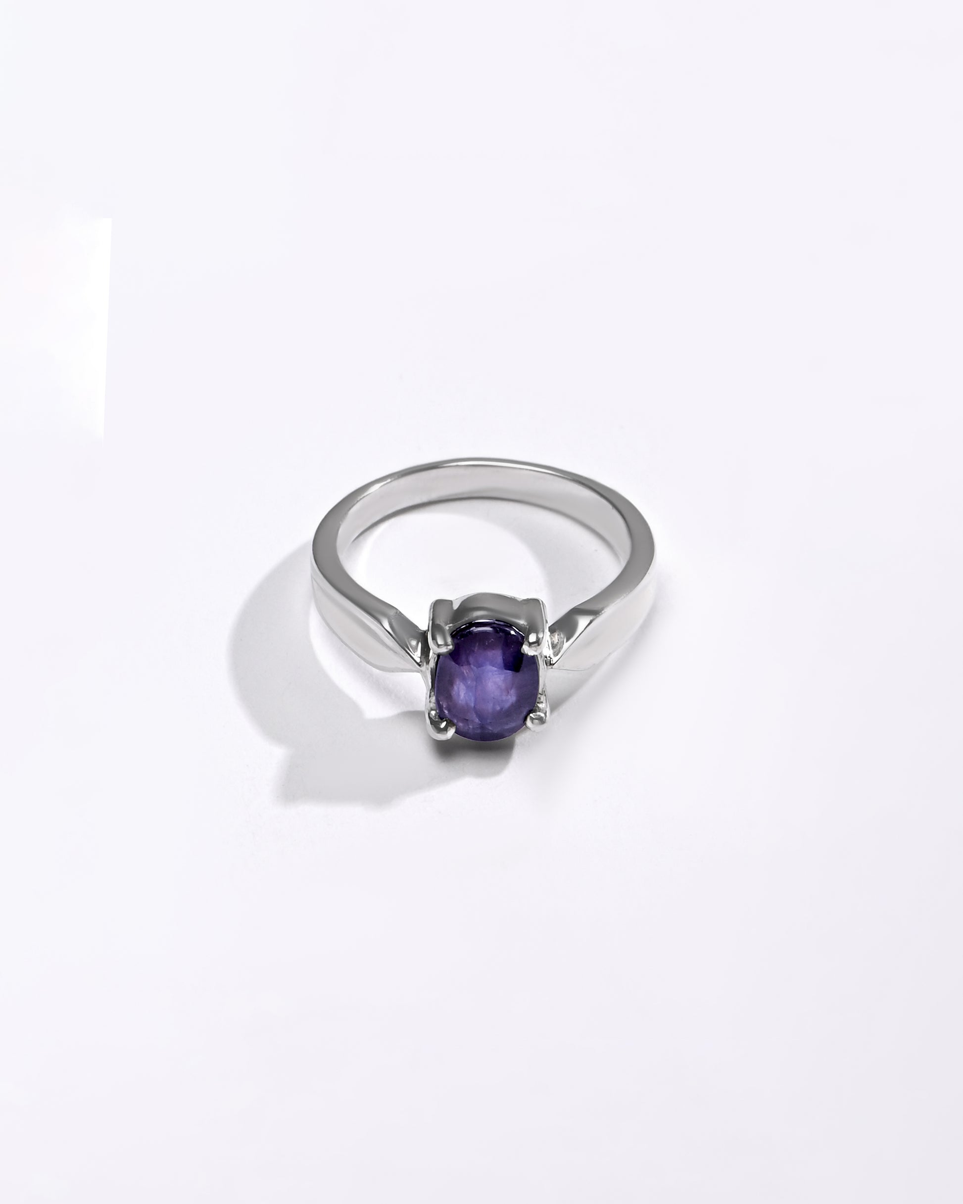 Daily Wear Blue Sapphire (Neelam) Ring – 925 Silver - 1136N4 - Myra