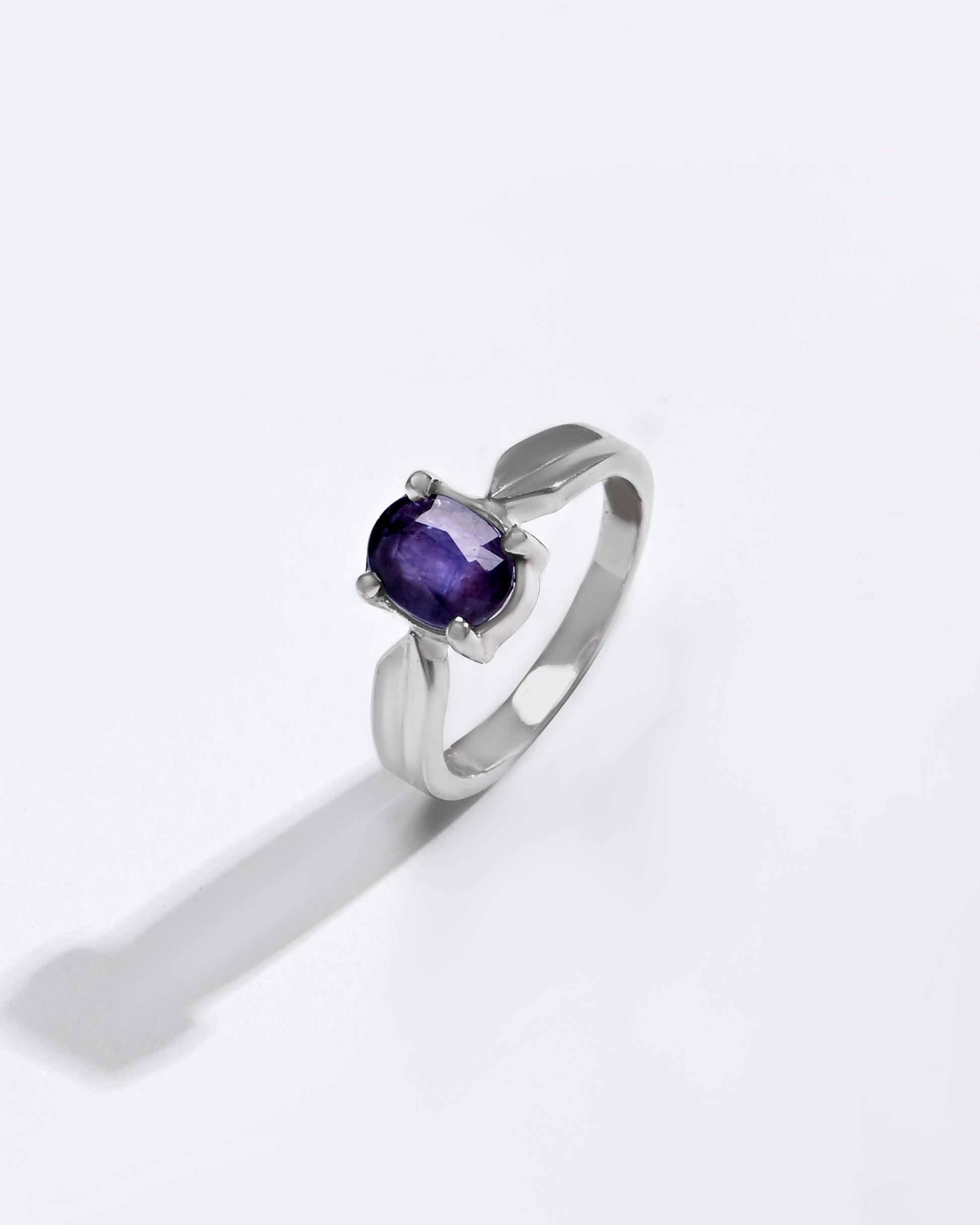 Daily Wear Blue Sapphire (Neelam) Ring – 925 Silver - 1136N4 - Myra