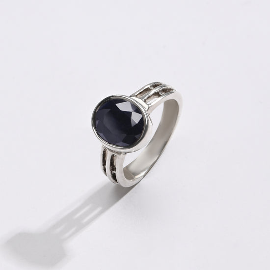 Blue Sapphire (Neelam) Gemstone Ring – 925 Silver - 1142B - Myra