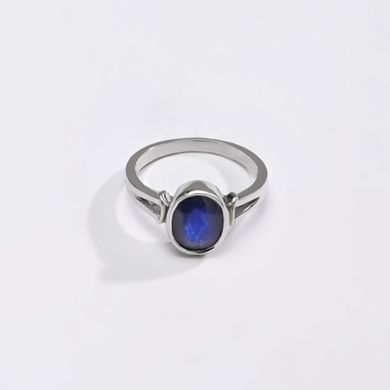 Royal Blue Sapphire (Neelam) Ring – 925 Silver - 1148B - Myra