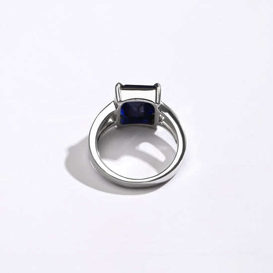 Blue Sapphire (Neelam) Ring – Rich Hue, 925 Silver - 1150N4 Sq - Myra