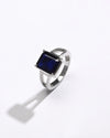 Blue Sapphire (Neelam) Ring – Rich Hue, 925 Silver - 1150N4 Sq - Myra