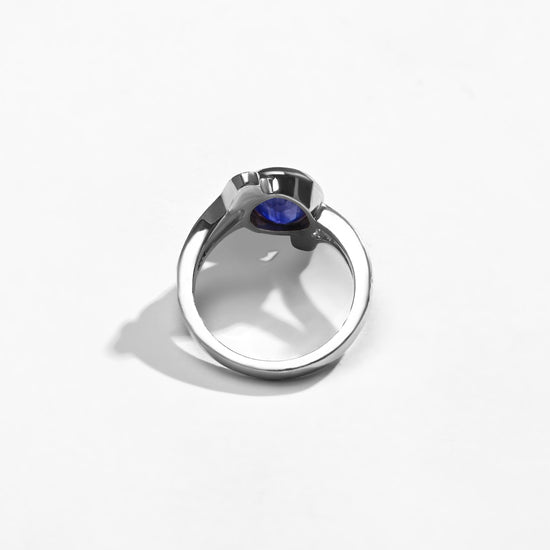 Elegant Blue Sapphire (Neelam) Ring – 925 Silver - 1151B - Myra