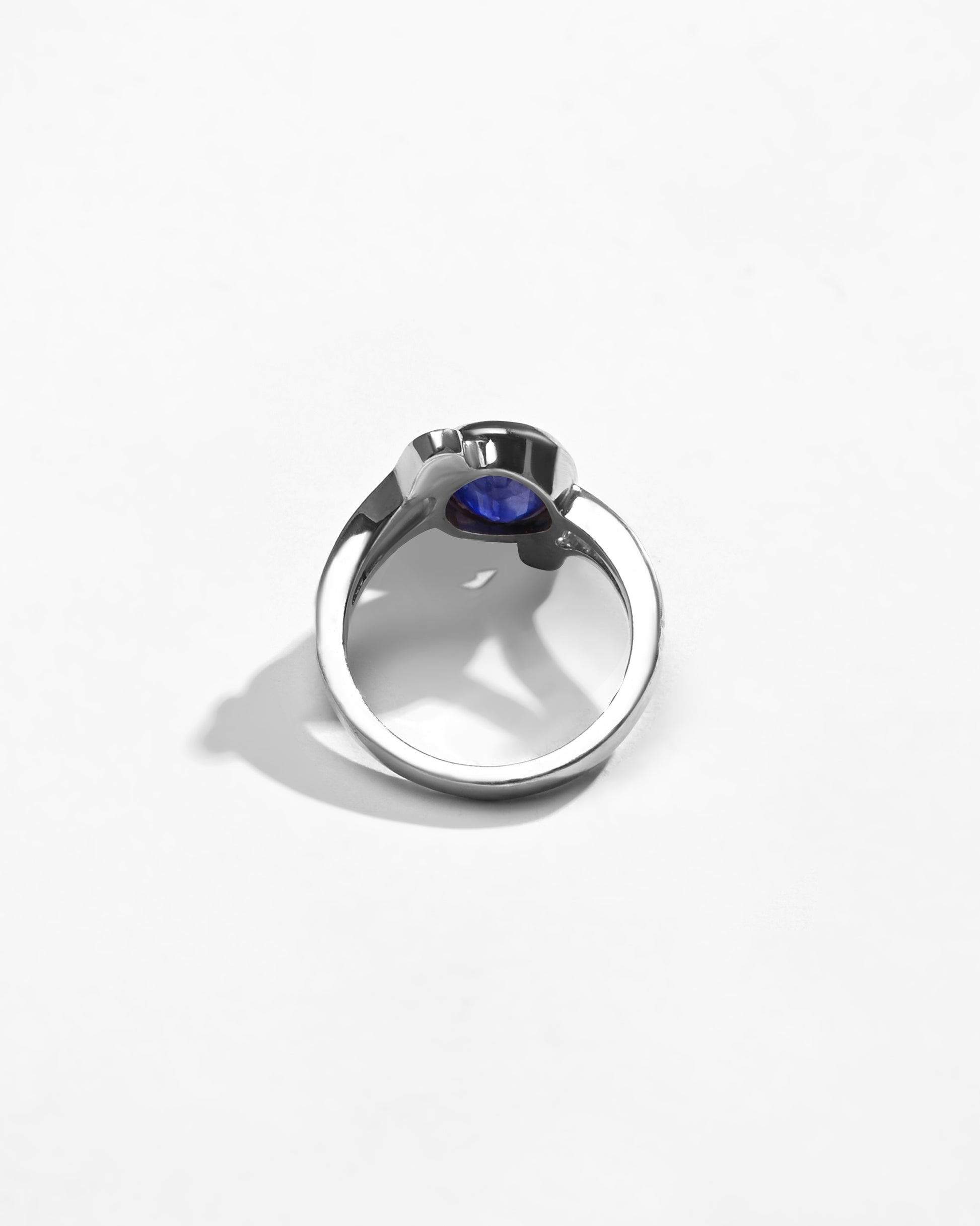 Elegant Blue Sapphire (Neelam) Ring – 925 Silver - 1151B - Myra