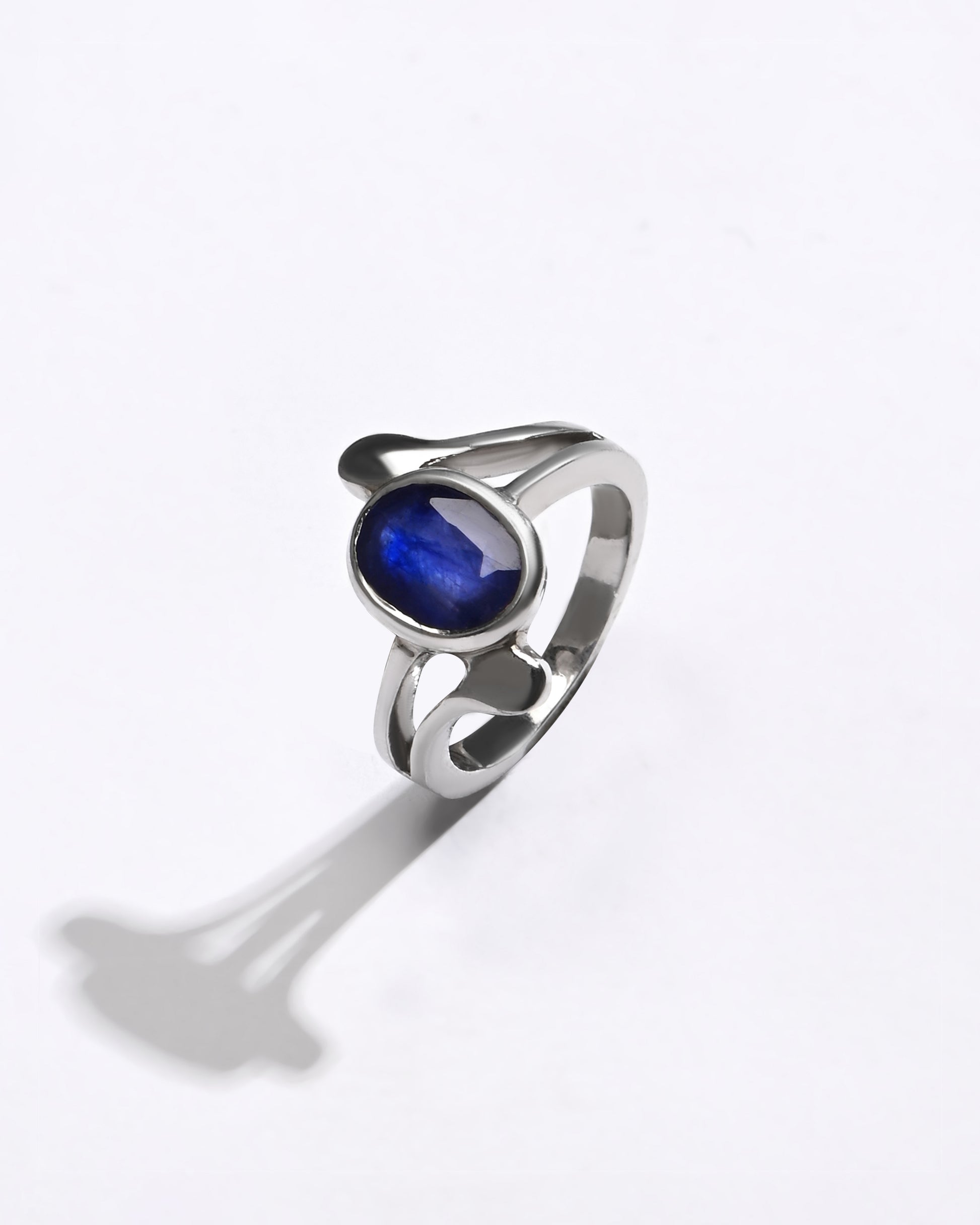 Elegant Blue Sapphire (Neelam) Ring – 925 Silver - 1151B - Myra