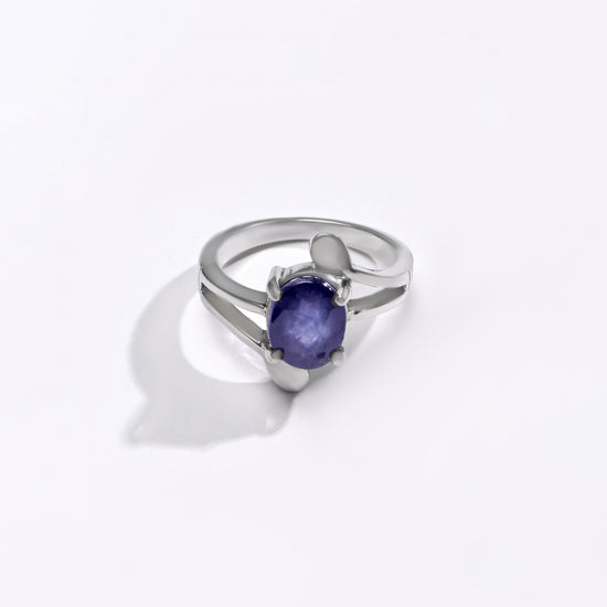 Statement Blue Sapphire (Neelam) Ring – 925 Silver - 1151N4 - Myra