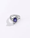 Statement Blue Sapphire (Neelam) Ring – 925 Silver - 1151N4 - Myra