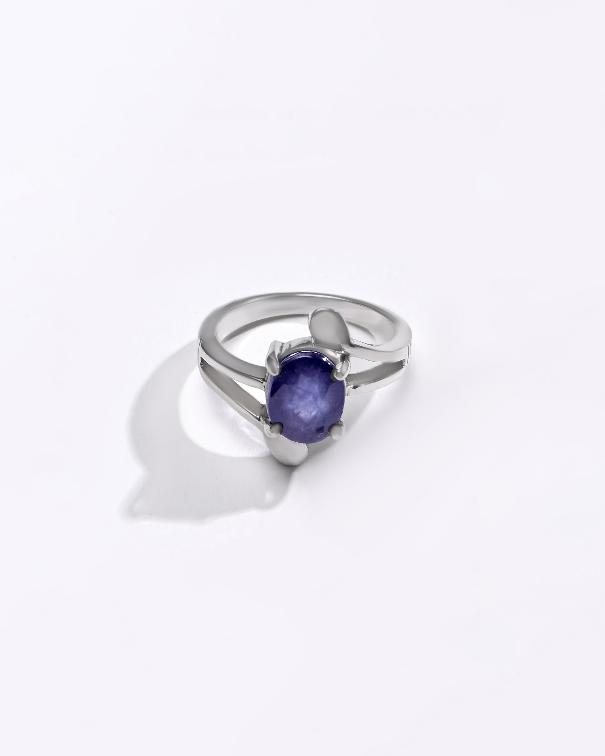 Statement Blue Sapphire (Neelam) Ring – 925 Silver - 1151N4 - Myra