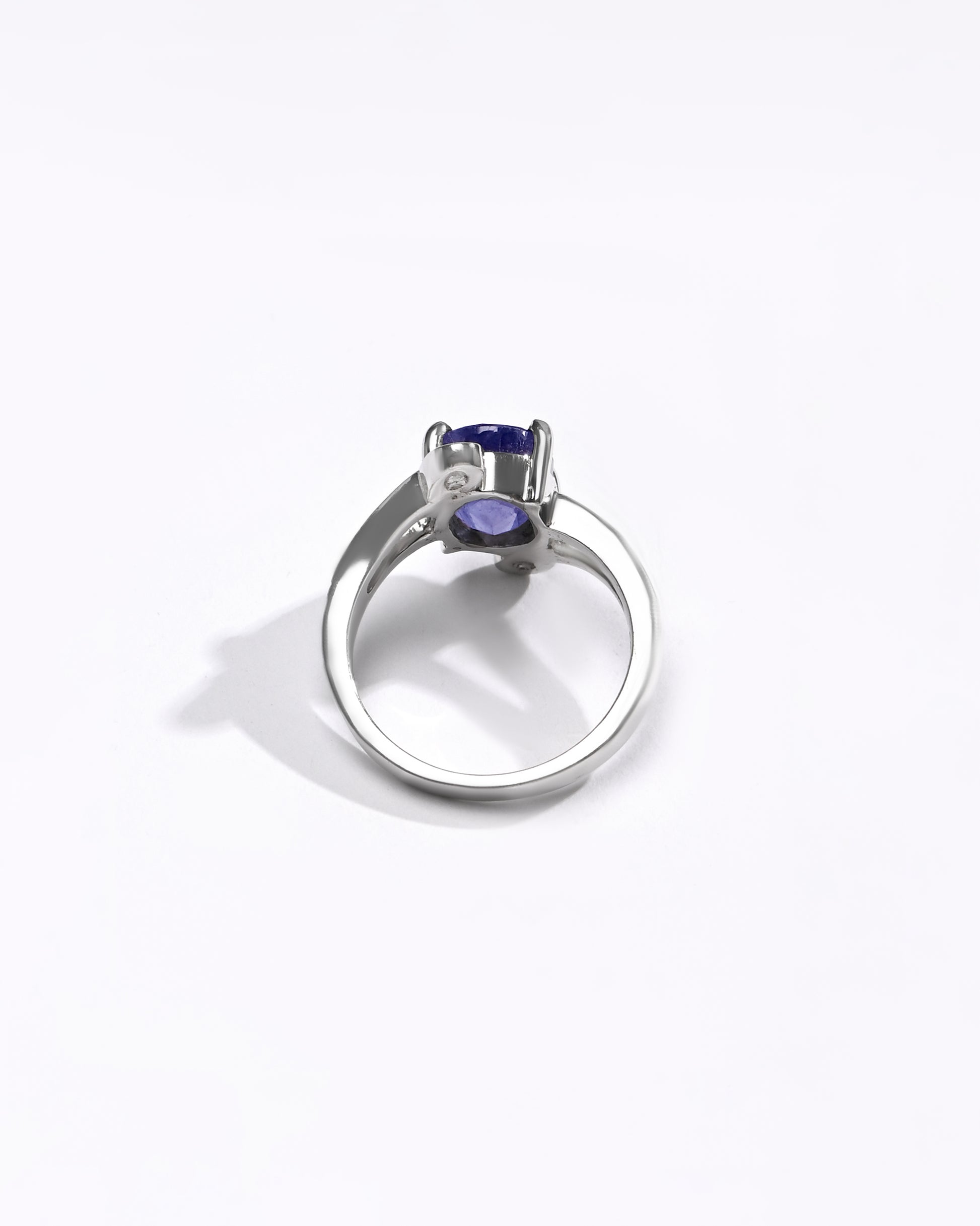 Statement Blue Sapphire (Neelam) Ring – 925 Silver - 1151N4 - Myra