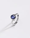 Deep Blue Sapphire (Neelam) Ring – 925 Silver - 1152B - Myra