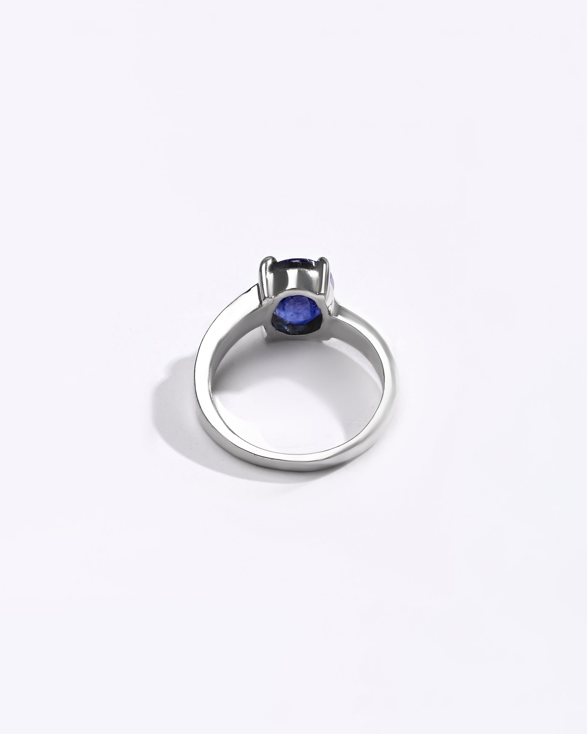 Bold Blue Sapphire (Neelam) Ring – 925 Silver - 1153N4 - Myra