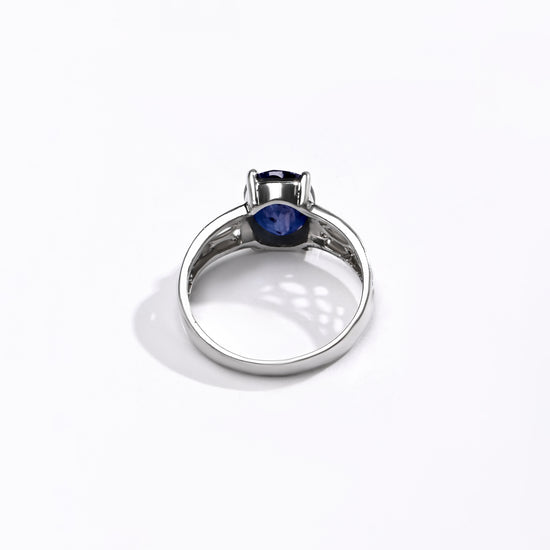 Blue Sapphire (Neelam) Ring – Sleek 925 Silver - #1162N4 - Myra