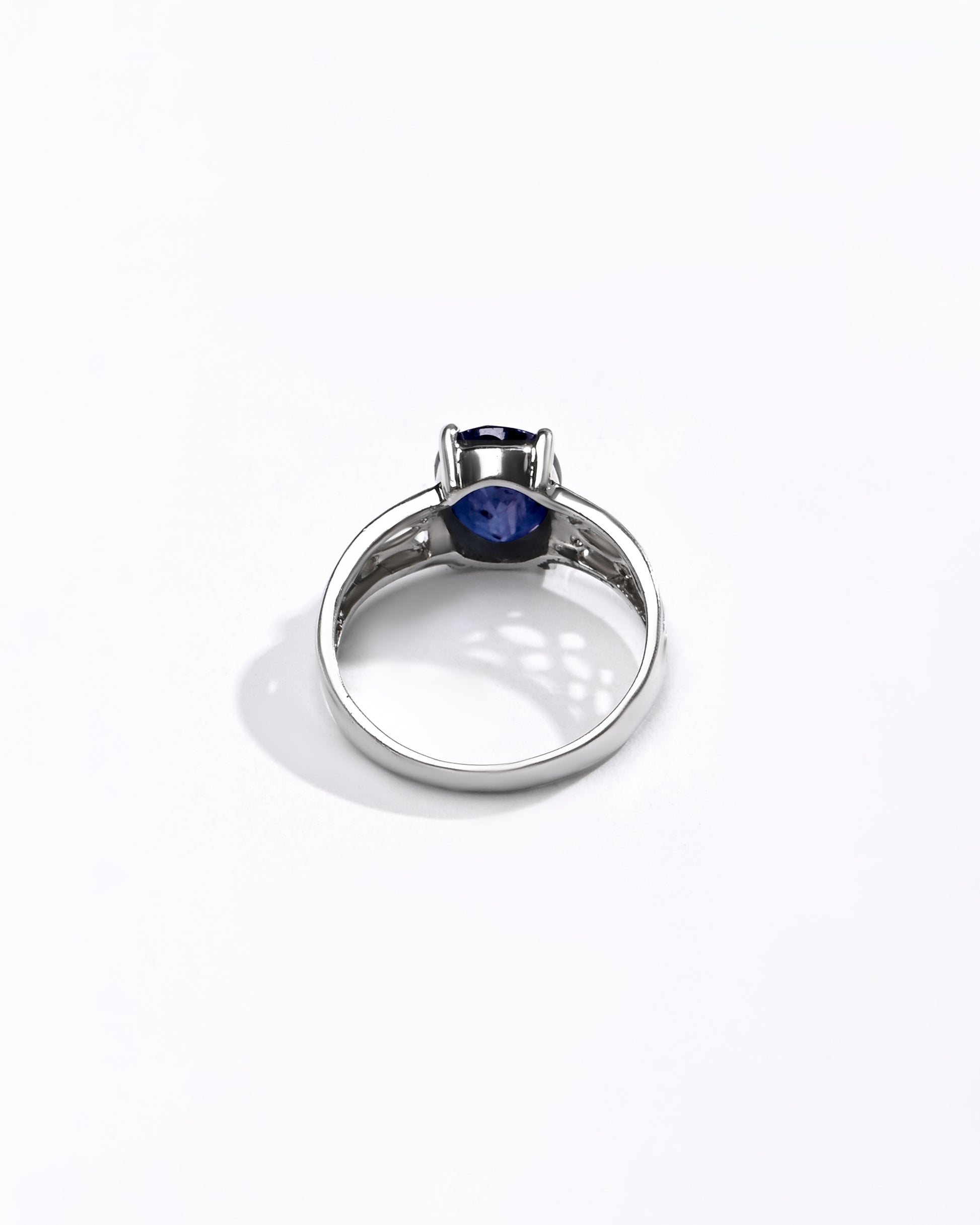 Blue Sapphire (Neelam) Ring – Sleek 925 Silver - #1162N4 - Myra