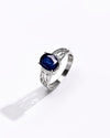 Blue Sapphire (Neelam) Ring – Sleek 925 Silver - #1162N4 - Myra