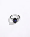 Neelam stone silver ring