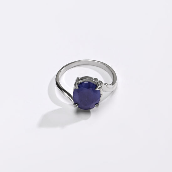 Blue Sapphire (Neelam) Ring – Trusted 925 Silver - #1176N4 - Myra