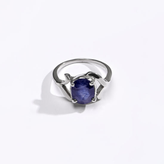 Pure Energy Blue Sapphire (Neelam) Ring – 925 Silver - #1177N4 - Myra