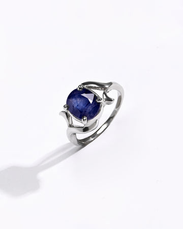 Pure Energy Blue Sapphire (Neelam) Ring – 925 Silver - #1177N4 - Myra