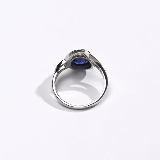 Elevated Blue Sapphire (Neelam) Ring – 925 Silver - #1192B - Myra