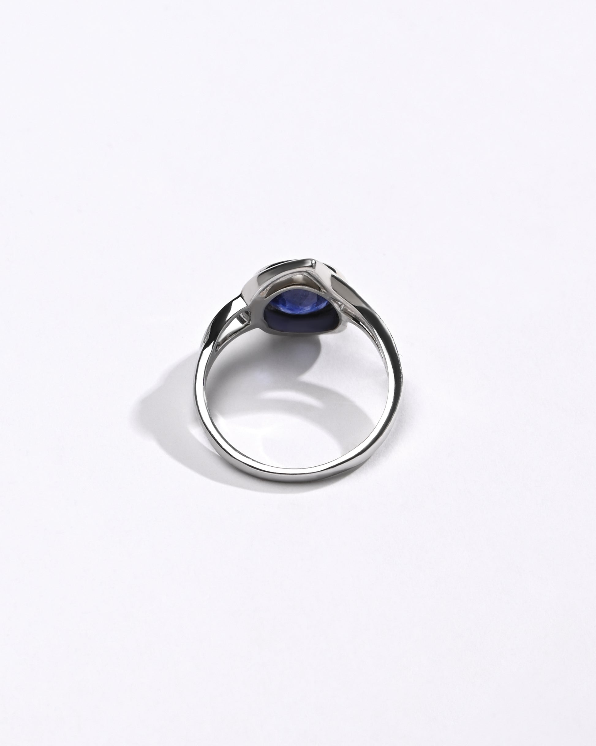 Elevated Blue Sapphire (Neelam) Ring – 925 Silver - #1192B - Myra