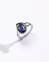 Elevated Blue Sapphire (Neelam) Ring – 925 Silver - #1192B - Myra