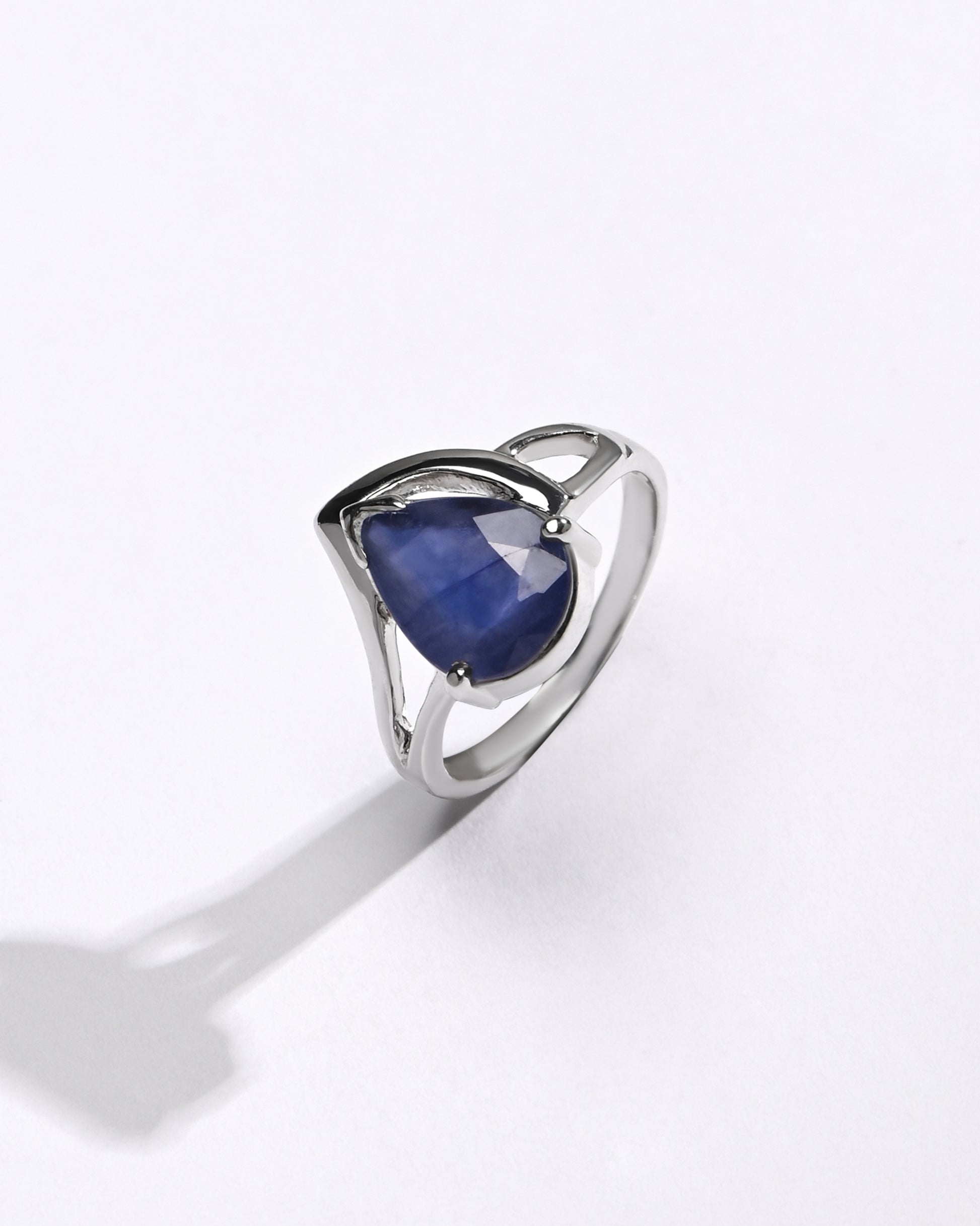 Bold Luxe Blue Sapphire (Neelam) Ring – 925 Silver - #1192N3 Dr - Myra